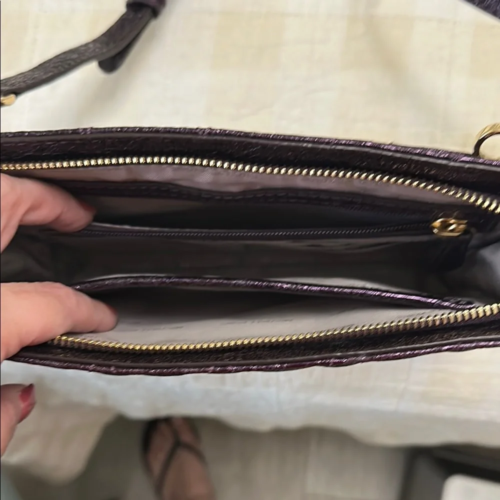 NWOT Michael Kors Purple Quilted Clutch with Gold Accents - Picture 6 of 6